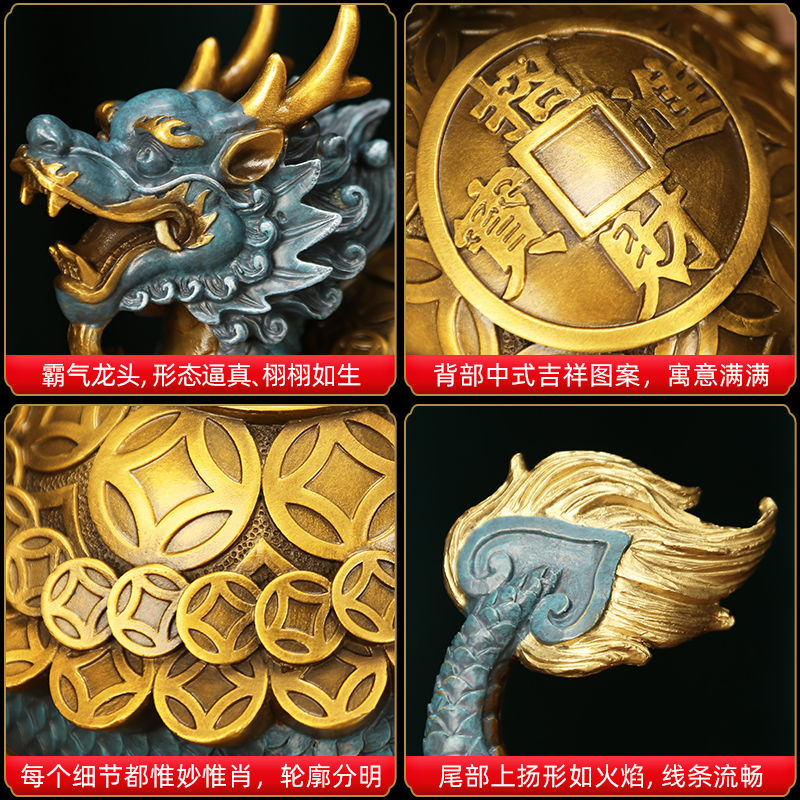 Prosperity Dragon Turtle – Handcrafted Brass Cultural Figurine