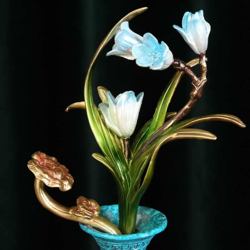 Brass "Four Gentlemen" Vase | Plum, Orchid, Bamboo & Chrysanthemum