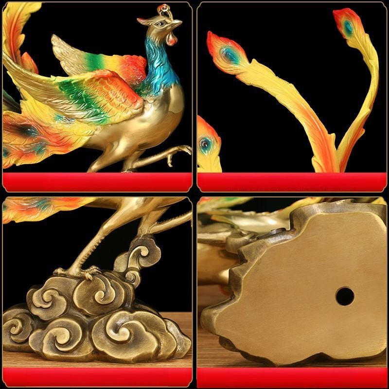 Dragon & Phoenix Pair | Handcrafted Brass Sculptures