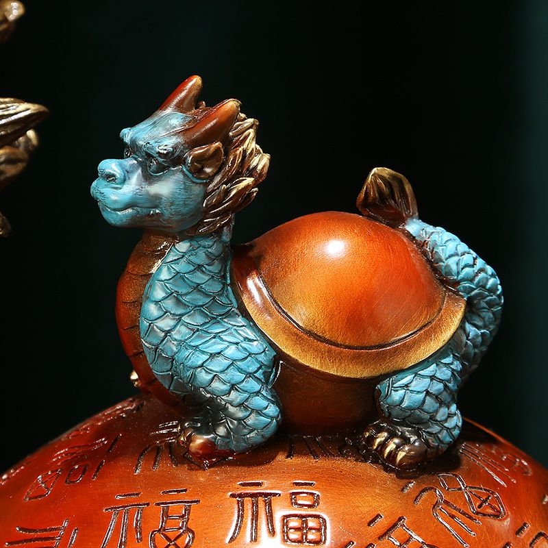 Baifu Dragon Turtle – Brass Statue of Family Harmony & Blessings