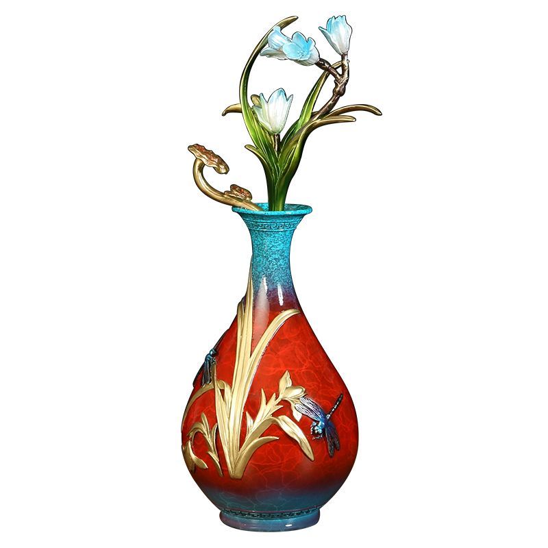 Brass "Four Gentlemen" Vase | Plum, Orchid, Bamboo & Chrysanthemum