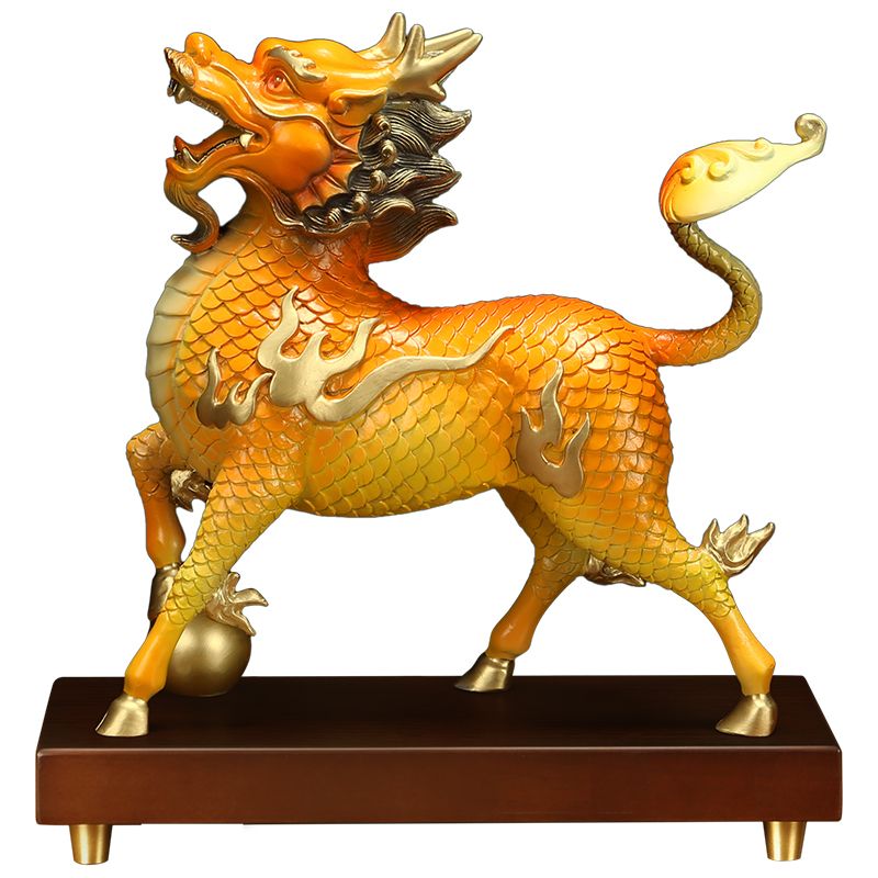 Brass Qilin Sculpture | Auspicious & Majestic Art