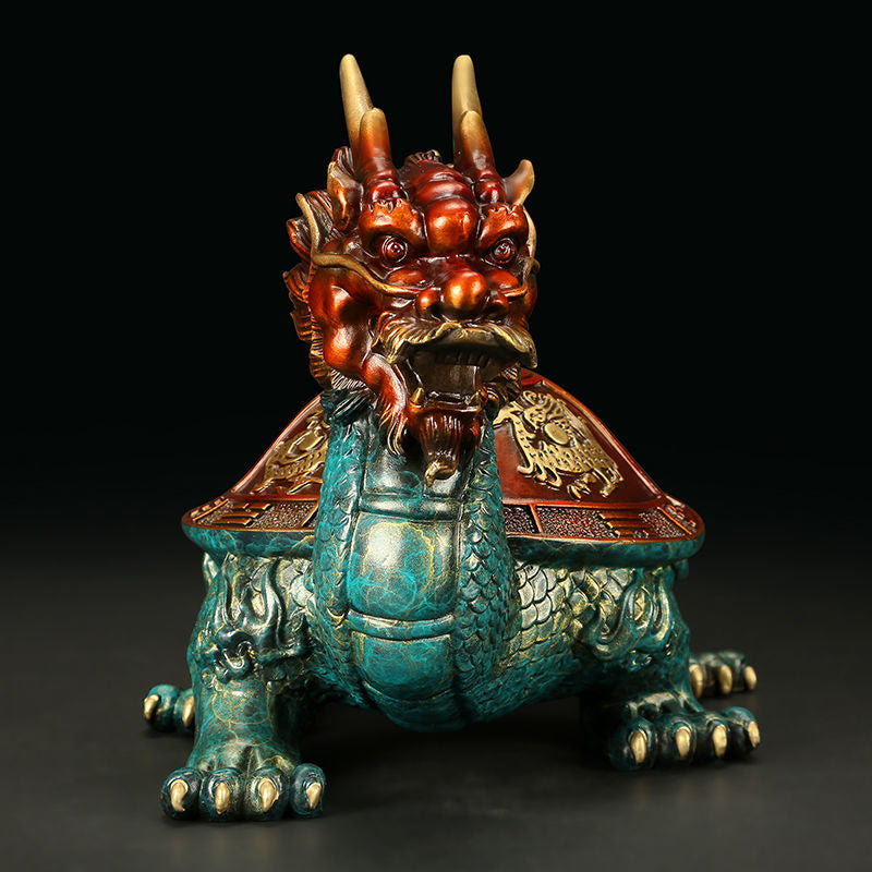 Bagua Dragon Turtle – Brass Statue of Power & Cultural Symbolism