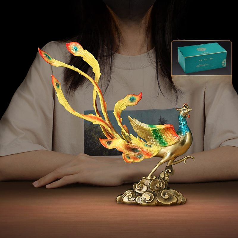 Elegant Phoenix | Handcrafted Brass Sculpture