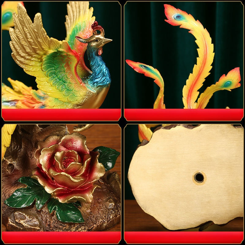 Colorful Phoenix | Handcrafted Brass Sculpture