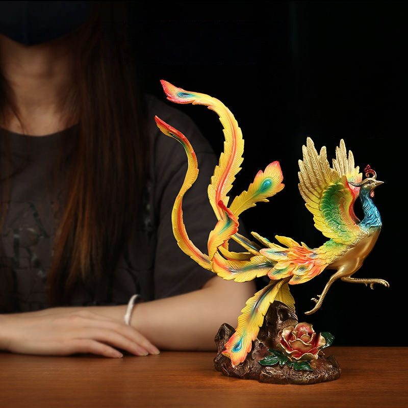 Colorful Phoenix | Handcrafted Brass Sculpture