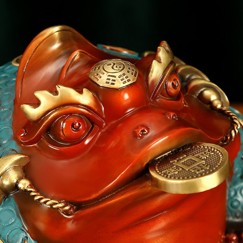 Good Fortune Frog – Handcrafted Brass Three-Legged Toad Statue