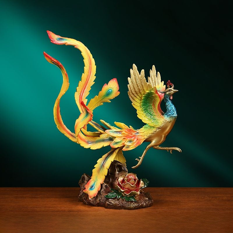 Colorful Phoenix | Handcrafted Brass Sculpture
