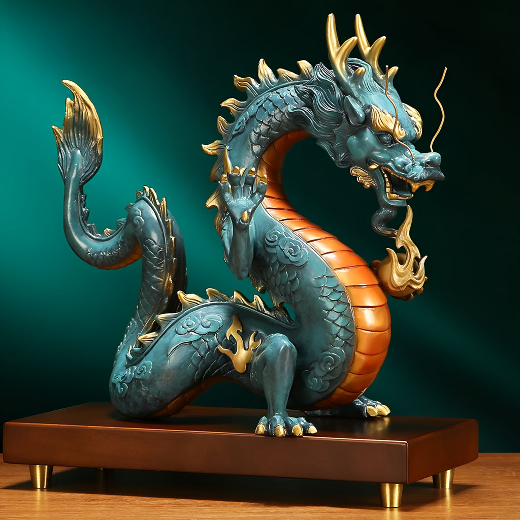 Brass Auspicious Dragon Sculpture | Soaring Across the Seas