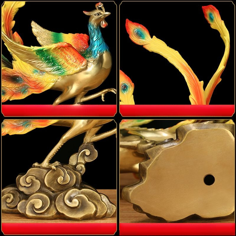 Elegant Phoenix | Handcrafted Brass Sculpture