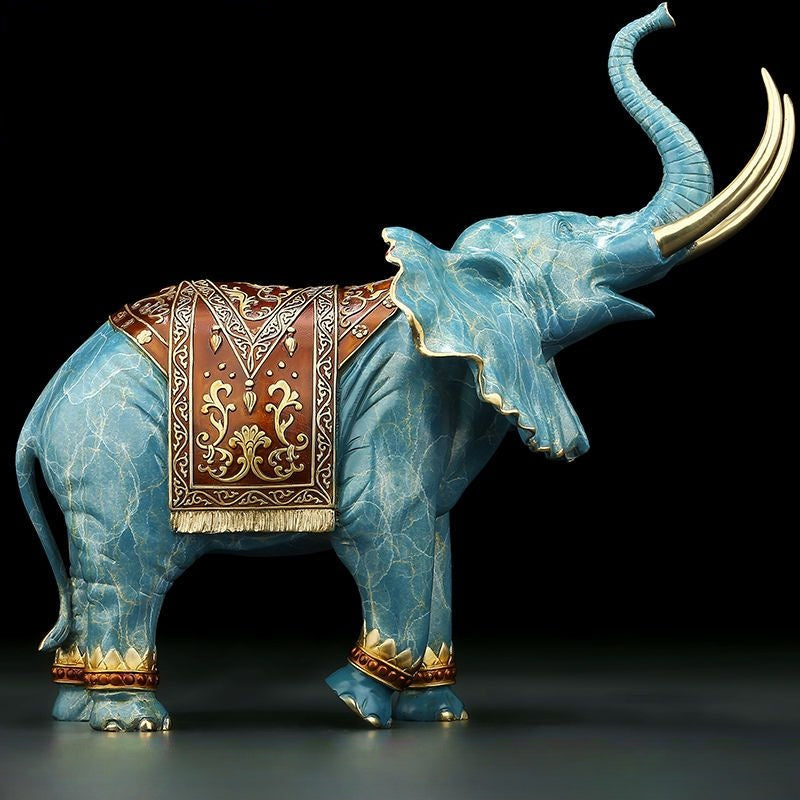 Majestic Elephant Sculpture | Handcrafted Brass Decor
