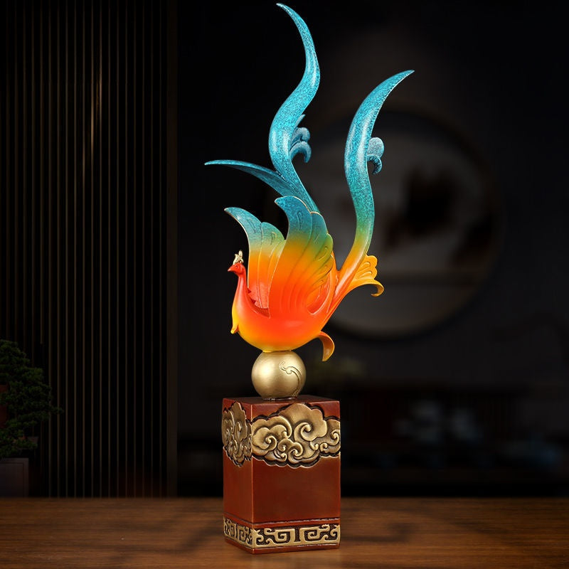 Handcrafted Brass Phoenix | Majestic Chinese Sculpture