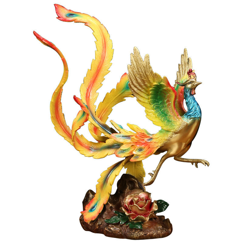 Colorful Phoenix | Handcrafted Brass Sculpture