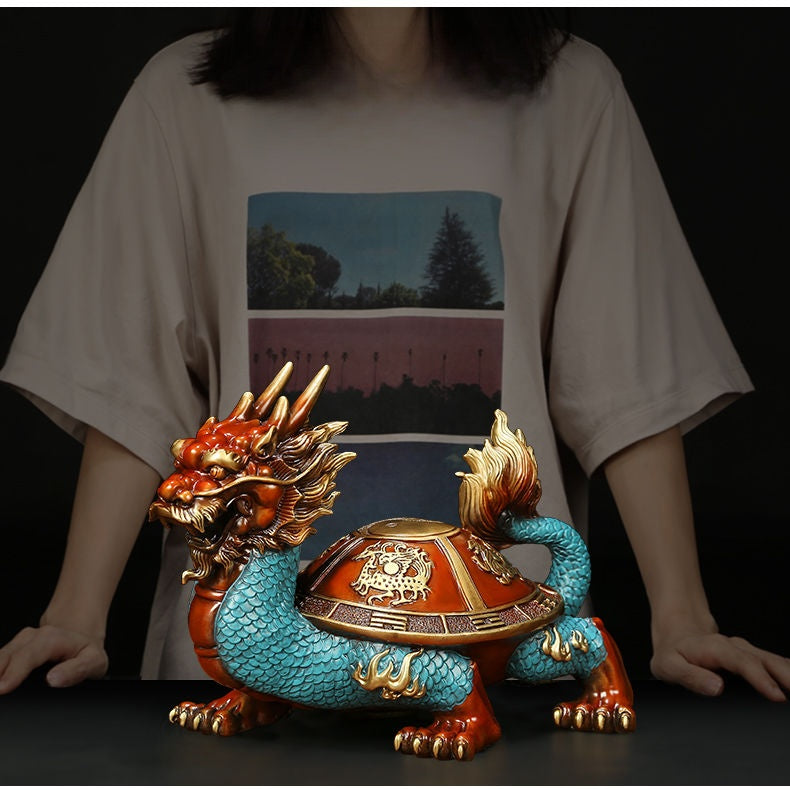 Bagua Dragon Turtle – Brass Statue of Power & Cultural Symbolism