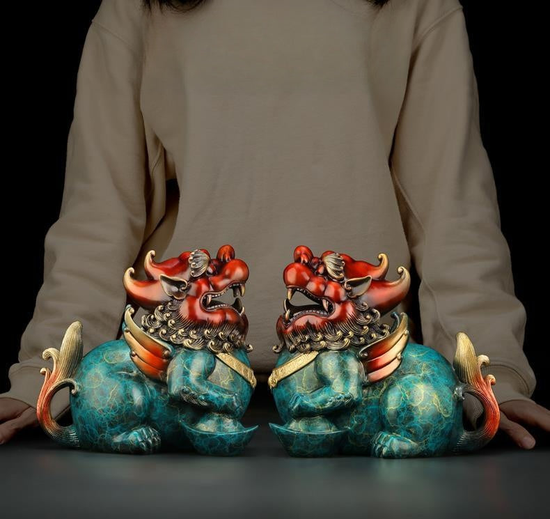 Brass Yuanbao Pixiu Statue – Chinese Cultural Symbol of Prosperity & Protection