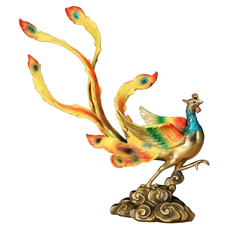 Elegant Phoenix | Handcrafted Brass Sculpture