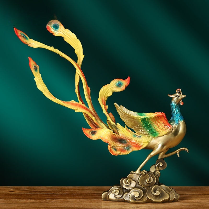 Elegant Phoenix | Handcrafted Brass Sculpture