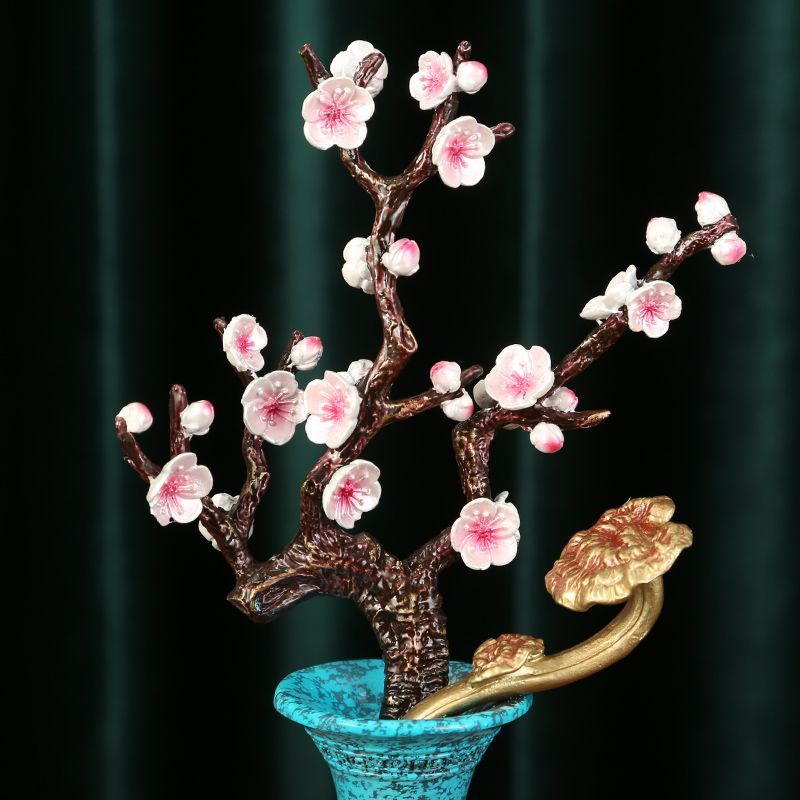 Brass "Four Gentlemen" Vase | Plum, Orchid, Bamboo & Chrysanthemum