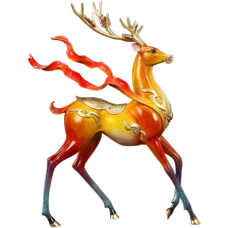 Elegant Deer Sculpture | Handcrafted Brass Decor