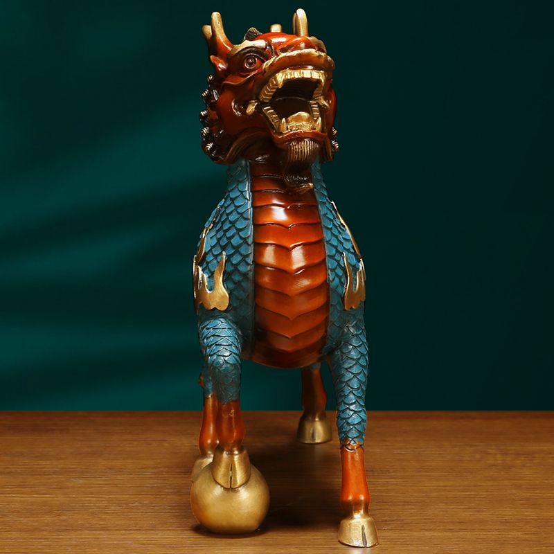 Brass Qilin Sculpture | Auspicious & Majestic Art