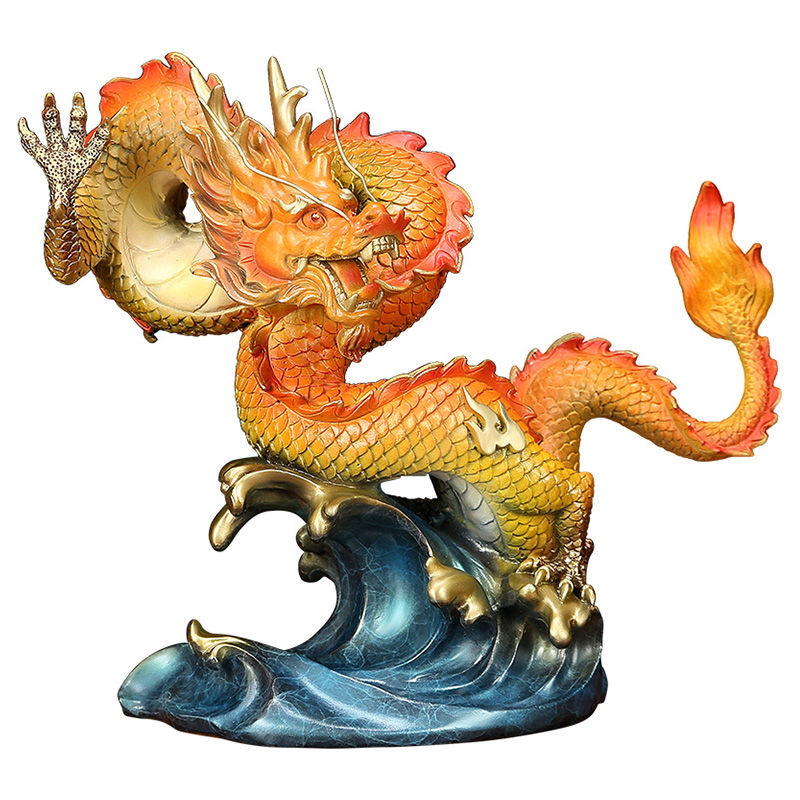 Dragon on the Waves | Handcrafted Brass Sculpture