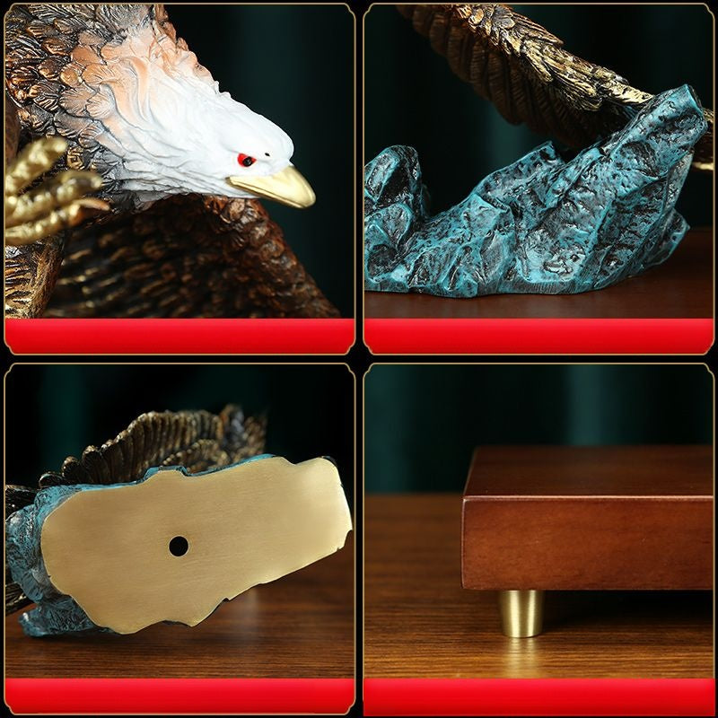 Majestic Eagle Sculpture | Handcrafted Brass Art