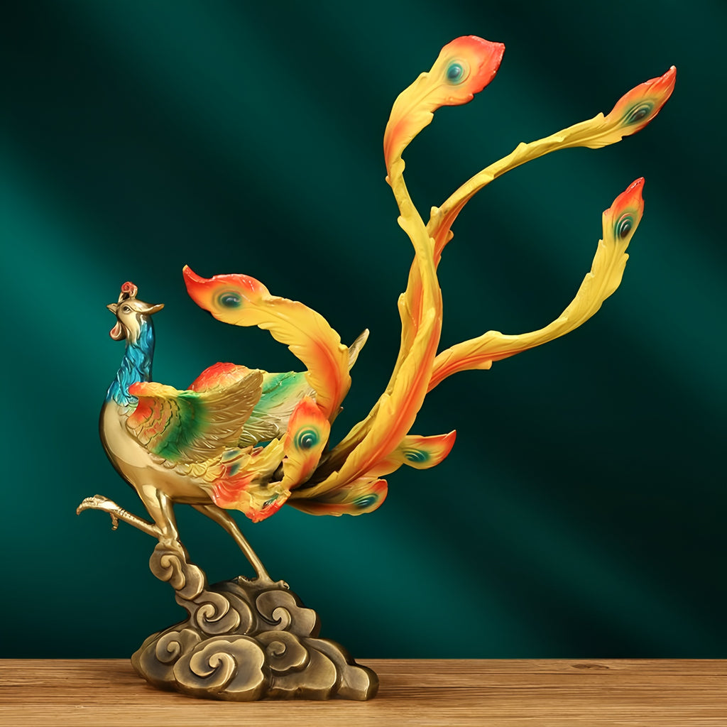 Dragon & Phoenix Pair | Handcrafted Brass Sculptures