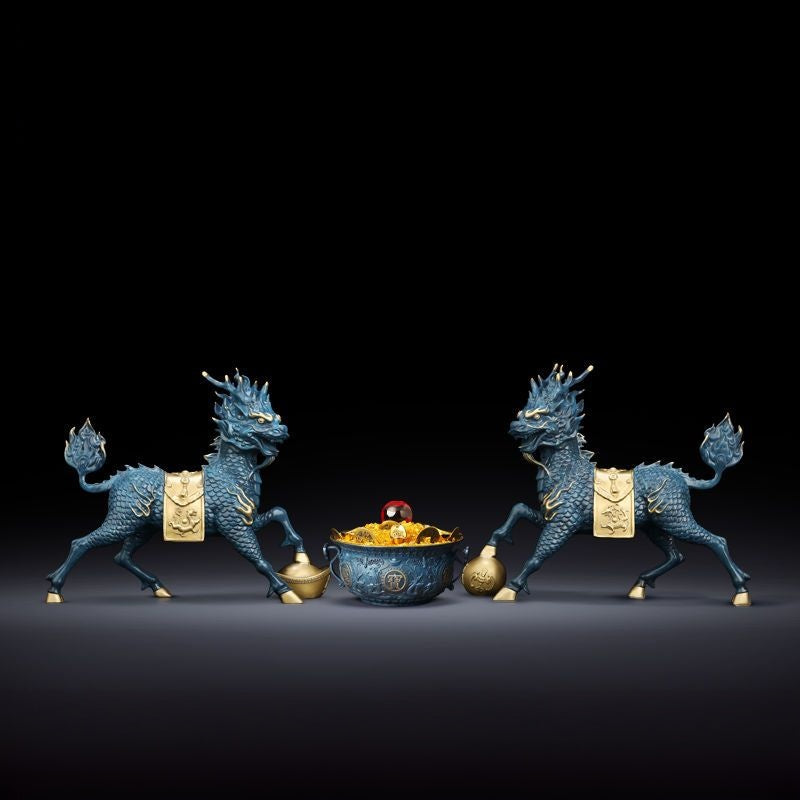 Brass Qilin Figurine – Auspicious Guardian of Nobility & Virtue