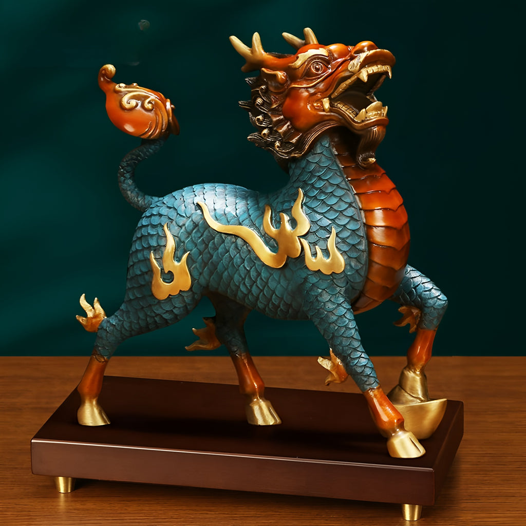 Brass Qilin Sculpture | Auspicious & Majestic Art