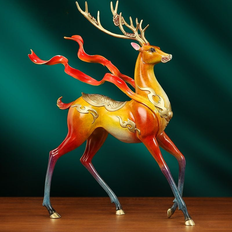 Elegant Deer Sculpture | Handcrafted Brass Decor