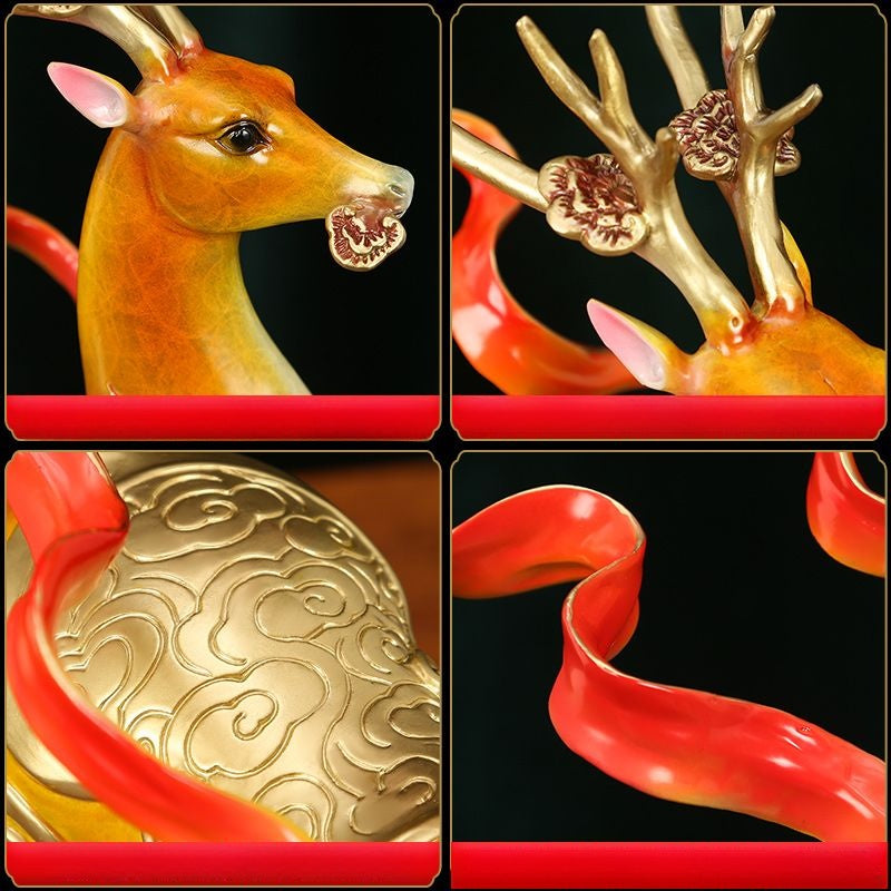 Elegant Deer Sculpture | Handcrafted Brass Decor