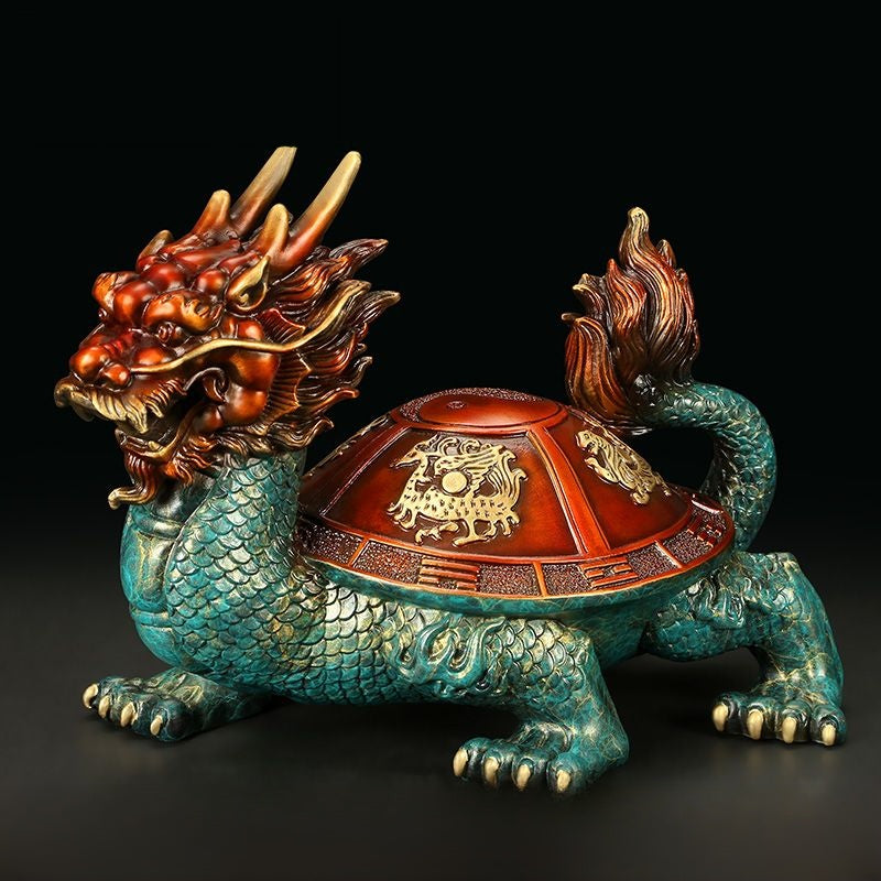 Bagua Dragon Turtle – Brass Statue of Power & Cultural Symbolism