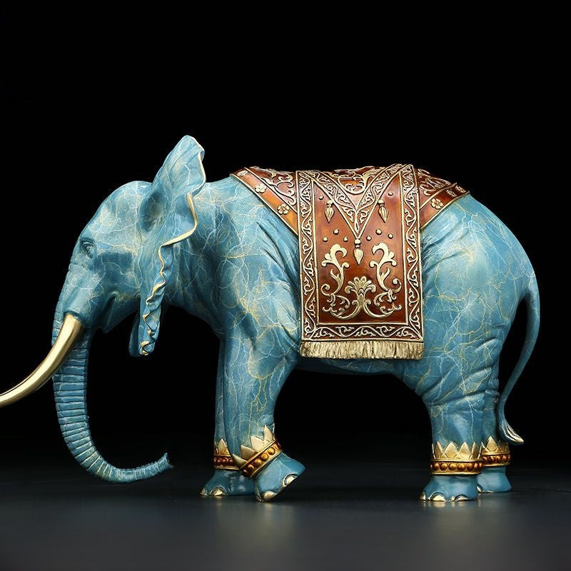 Majestic Elephant Sculpture | Handcrafted Brass Decor