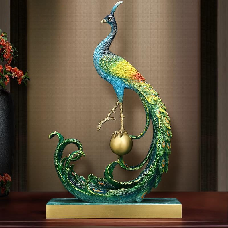 Brass Peacock Figurine | Artisan Crafted for Home & Office
