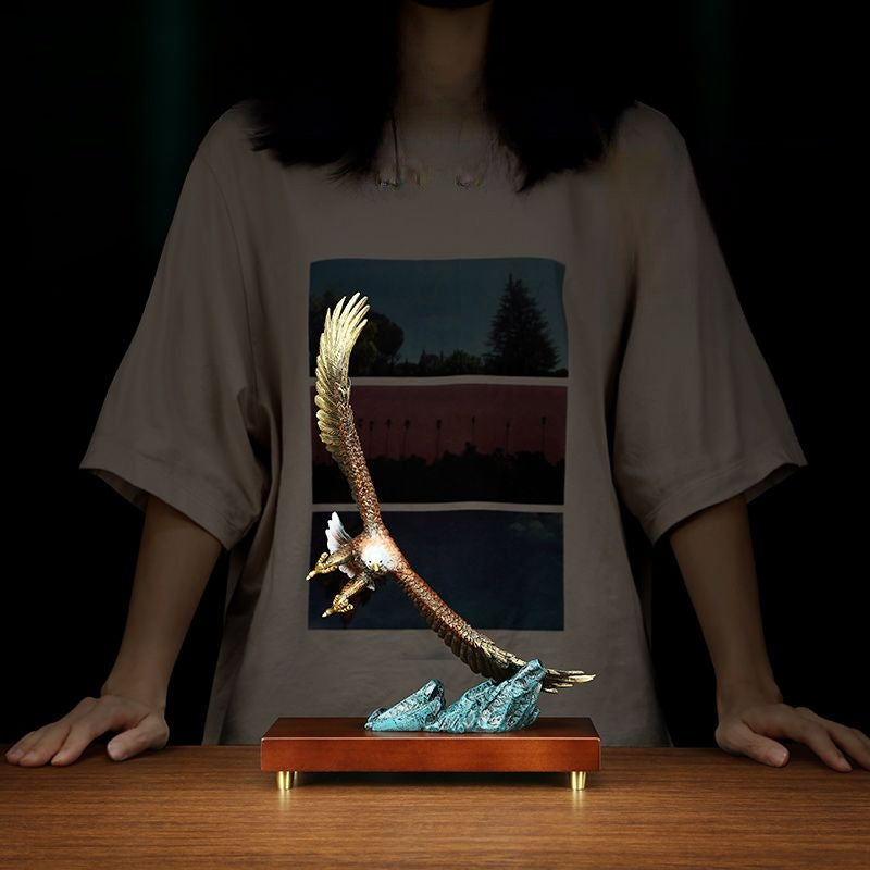 Majestic Eagle Sculpture | Handcrafted Brass Art