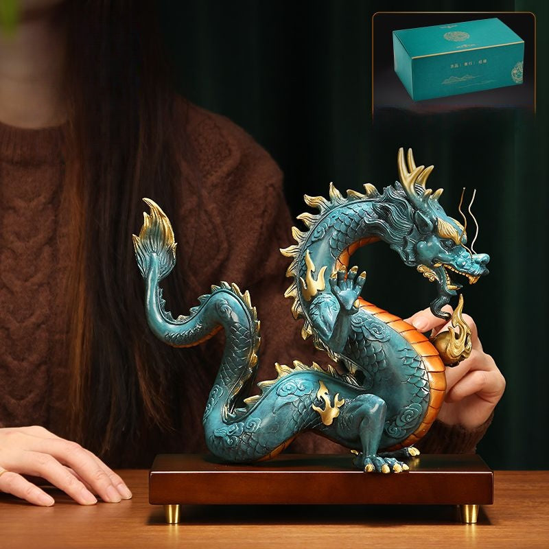 Brass Auspicious Dragon Sculpture | Soaring Across the Seas