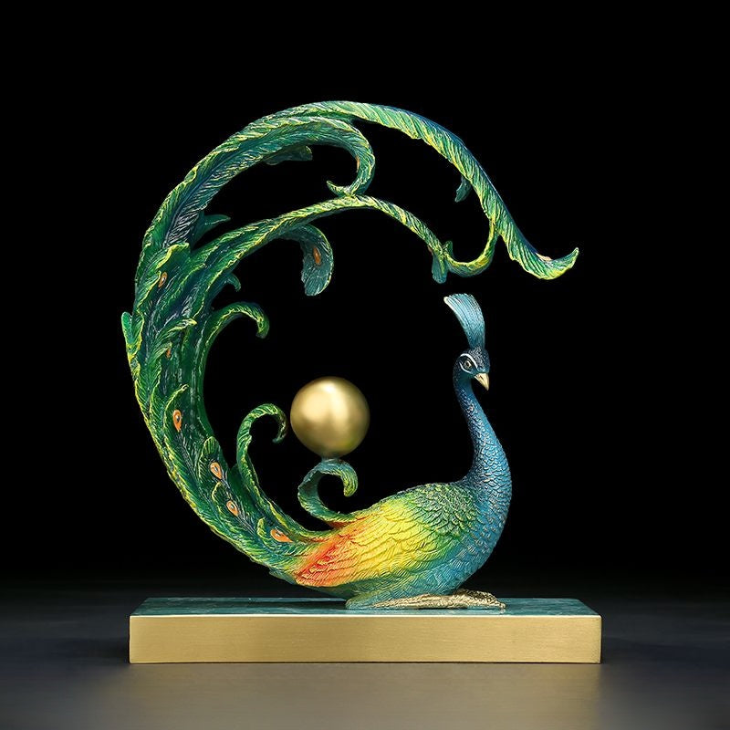Brass Peacock Figurine | Artisan Crafted for Home & Office