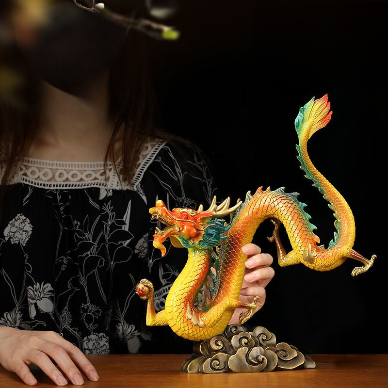 Dragon & Phoenix Pair | Handcrafted Brass Sculptures